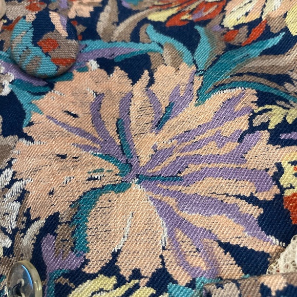 Vintage Late 80s/Early 90s Floral Cropped Women’s Short Sleeved Jacket Medium - Picture 7 of 13